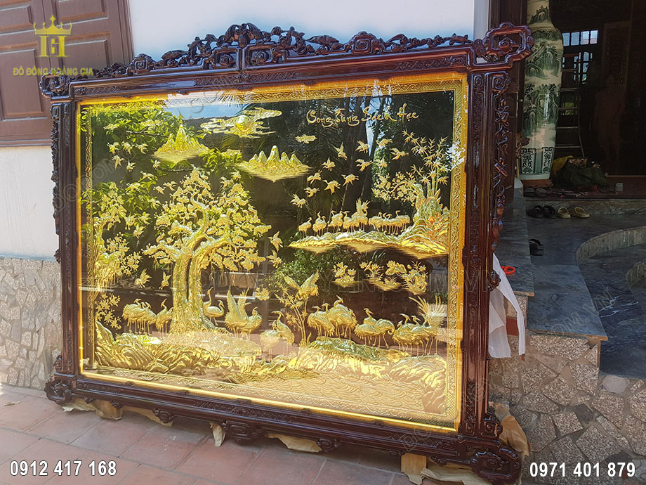 Bức tranh đồng mang &yacute; nghĩa phong thủy học v&ocirc; c&ugrave;ng s&acirc;u sắc, gi&uacute;p mang lại sức khỏe, sự trường thọ cho gia đ&igrave;nh gia chủ